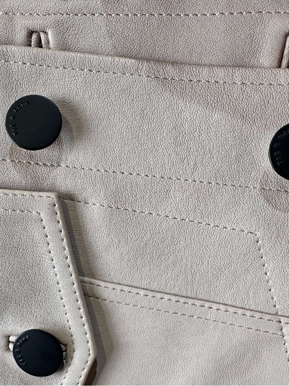 Rag & Bone Debbie Leather Jacket XS | Stone Beige Lamb Leather | NWT - Picture 10 of 11